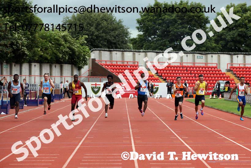 Senior boys 100 metres, English Schools Track and Field. Photo: David T. Hewitson/Sports for All Pics